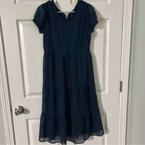 Navy Blue Dotted Maxi dress